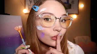 ASMR Secretly Painting Your Face In Art Class 🎨