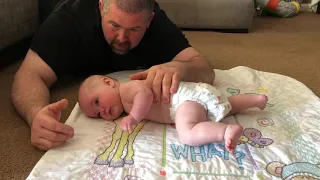 Tummy time with Daddy - January 2019