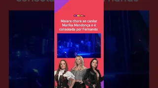 Maiara se emociona ao cantar Marília Mendonça e é consolada por namorado