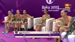 2015 European Games. Rhythmic Gymnastics. Groups. AA. Hoops + Clubs