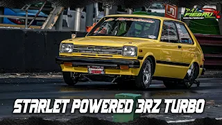 Toyota Starlet Powered 3rz Turbo New Record 7.13 @La192mph  Turbolenta en Salinas Speedway
