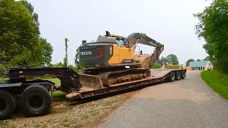 My First Trip Using a Detach Lowboy - Plus - Bandsaw Mill Delivered