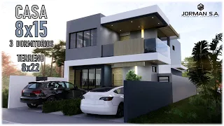 Modern House Design (Casa 8x15 metros) Home Design Plan