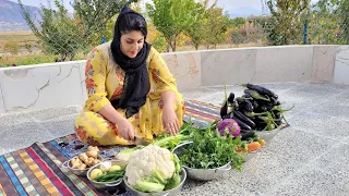 Preparing for the winter, preparing pickles in the style of the Iranian village!