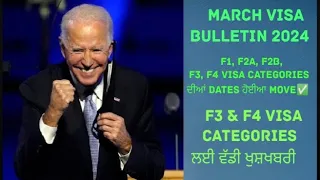 March Visa Bulletin 2024 | F4 Visa Update | Good News For All Family Visa Categories In Punjabi