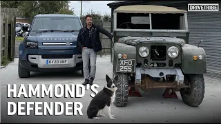 Richard Hammond takes his dog for a walk in the new Defender