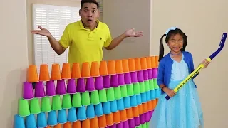 Wendy Pretend Play STACKING Game with Giant Cup Wall