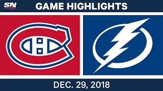 NHL Highlights | Canadiens vs. Lightning - Dec 29, 2018