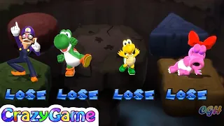 Mario Party 9 Boss Rush - Waluigi v Birdo v Yoshi v Koopa Player Master Difficult |Crazygaminghub