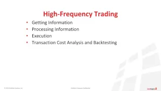 Driving High Frequency Trading and Compliance with In Memory Computing