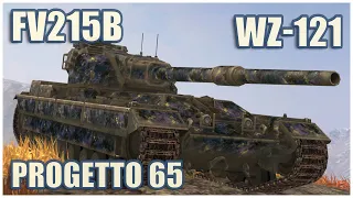 FV215b, WZ-121 & Progetto 65 • WoT Blitz Gameplay