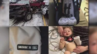 Car seat saves child's life after being ejected from car