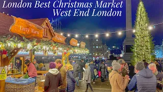 London Christmas Lights Tour | Central London Christmas Market | London Winter Night Walk [4K HDR]