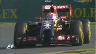 F1 2014 Melbourne - Romain Grosjean lock up and Slow Motion