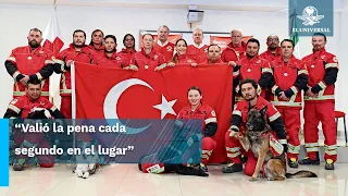 "En Turquía, tienen fe y esperanza en los perritos rescatistas mexicanos"