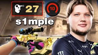 CSGO POV s1mple INSANE 27 FRAGS vs FACEIT LVL 10 (ANUBIS)