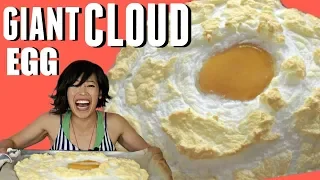 GIANT OSTRICH CLOUD EGG  -- how to open & cook an ostrich egg