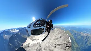 Aly flying down the Eiger