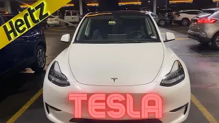 Model Y HERTZ Tesla Rental | JFK Airport pickup | Charging and Road Trip Prep