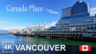 [4K] Downtown Vancouver Sunny Walk | Canada Place | Gastown | Coal Harbour | BC Canada | Immersive