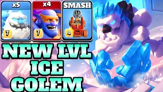 New Level Ice Golem With Super Bowler Th15 Attack Strategy!! 4 Super Bowler + 5 Ice Golem | COC TH15