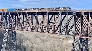 Trains & People 308 Feet In The Sky!  Highest RR Bridge In Eastern USA!  Is This N Scale Or Real?!