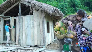 FULL VIDEO: 120 days  build  wooden house - Harvest Melon, Chayote, Mango to sell at market