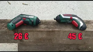 Bosch IXO vs Parkside PAS 4 C4  Lithium ion Cordless Screwdriver #Lidl - Test comparison