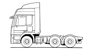 How to draw a MERCEDES-BENZ TRUCK