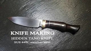 knife making-SUS 440c HIDDEN TANG KNIFE 수제칼 만들기#14