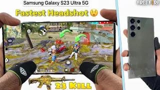 Samsung Galaxy s23 ultra gaming free fire onetap headshot with 2 finger handcam gameplay