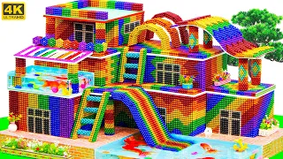 ASMR Video | How To Make Rainbow Villa Modern Has Swimming Pool And Water Slide From Magnet Balls