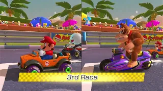 Mario Kart 8 deluxe | Wave 6 | All Tracks | 2 Player (Mario vs Donkey Kong)