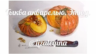 Как нарисовать тыкву акварелью