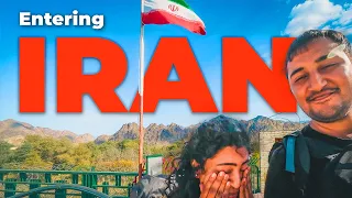 ENTERING IRAN 🇮🇷 Tears, Hitchhiking, Visa and Immigration (OUR MAD TRAVEL DAY!)