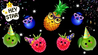Birthday Dance Party -  Fun Animation with Music - Fruits Dance Collection - Baby Sensory