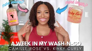 VERSUS| CURL MAKER  VS. CURLING CUSTARD| A WEEK IN MY WASH N GO| WHICH IS BETTER?!?!?