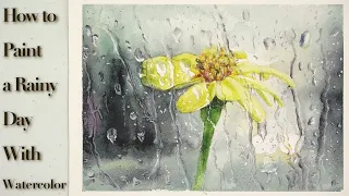 How to paint raindrop with watercolor | A Rainy Day