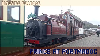 Ffestiniog Railway's Prince arrives into Porthmadog Harbour