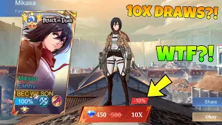 AOT MIKASA FANNY SKIN IS FINALLY HERE!😳😍 (DIAMOND SPENT REVEAL + FULL GAMEPLAY!) - MLBB