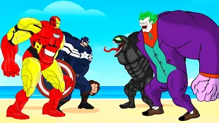 Evolution of CAPTAIN AMERICA, IRON-MAN Vs Evolution of VENOM, JOKER: Who Is The King Of SuperHeroes?
