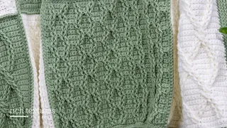 Crinkle Cable Blanket Square Crochet Pattern