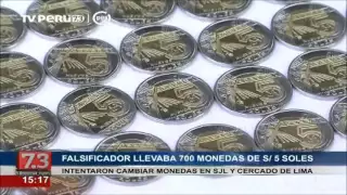 Cercado de Lima: detienen a sujeto que llevaba 700 monedas falsas