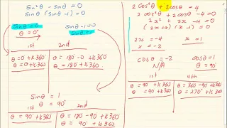 Grade 11 :  Trigonometry :  General Solutions - Complex Examples