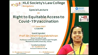 Special Lecture on Right to Equitable Access to Covid-19 Vaccination