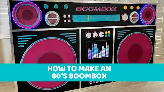 80's Boombox DJ Booth Tutorial - Make your own 6 foot wide boombox as an eighties party decoration!