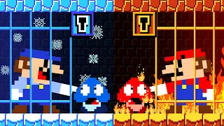 HOT and COLD Prison: Mario vs Friends Can Escape Hot and Cold Prison? | 2TB STORY GAME