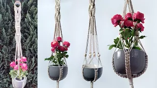 DIY Macrame Air Plant Hanger with Beads EASY Square Knot Design