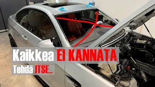 BMW E92 M3 budjettiprojekti, vaihdetaan tuulilasi omassa tallissa