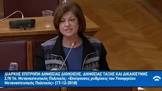 ΤΟΠΟΘΕΤΗΣΗ ΤΗΣ Δ. ΜΑΝΩΛΑΚΟΥ ΣΤΟ ΝΟΜΟΣΧΕΔΙΟ ΤΟΥ ΥΠΟΥΡΓΕΙΟΥ ΜΕΤΑΝΑΣΤΕΥΤΙΚΗΣ ΠΟΛΙΤΙΚΗΣ